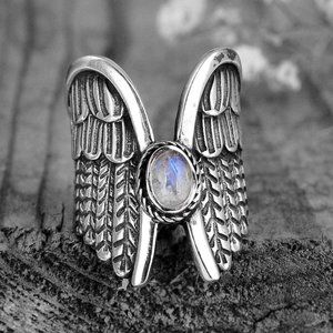 ⚡925 Silver Plated New Arrival Angel Wings Rings For Women, MLNN1290